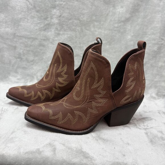Myra Bag Katherine Boot Womens Size 6 Brown Leather Western Ankle Boots - Picture 1 of 9